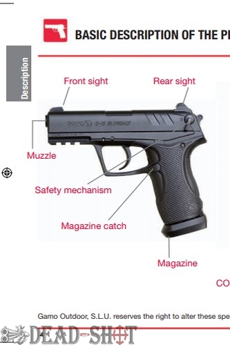 Инструкция на пневматический пистолет Gamo C-15 Blowback (4.5 мм) паспорт скачать
