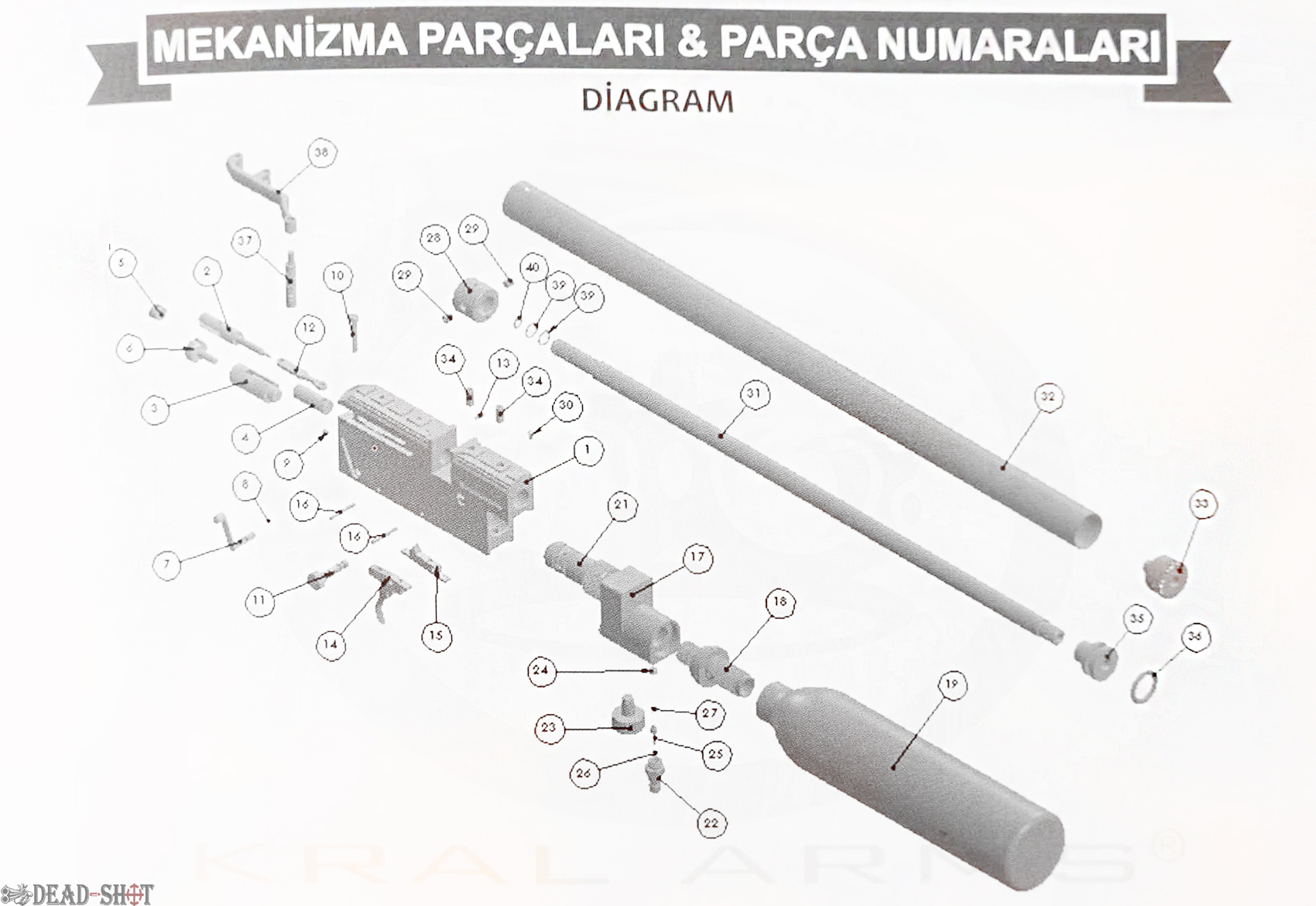 Взрыв схема на пневматическую винтовку Kral Puncher Maxi Jumbo 3W 5.5 мм PCP 3 Дж скачать