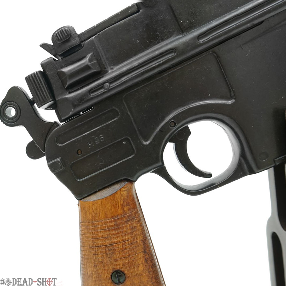 Макет пистолета Mauser C96 Denix D7 / M-1024 (ММГ, Германия 1896 г., деревянные щечки)
